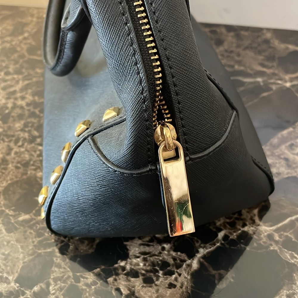 Michael Kors Black Gold Stud Hand Bag - Picture 5 of 12